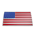 American Flag Badge - 3.8" x 2" All-Weather Emblem - Red, Blue & Chrome Finish