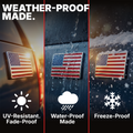 American Flag Badge - 3.8" x 2" All-Weather Emblem - Red, Blue & Chrome Finish