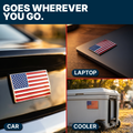 American Flag Badge - 3.8" x 2" All-Weather Emblem - Red, Blue & Chrome Finish