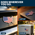 USA Badge - 2.3" x 3.8" All-Weather Emblem - Red, Blue & Chrome Finish
