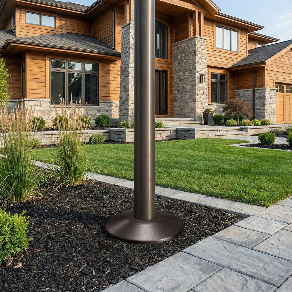 Standard Profile Aluminum Flash Collar - For 3 Diameter Pole - Black Anodized