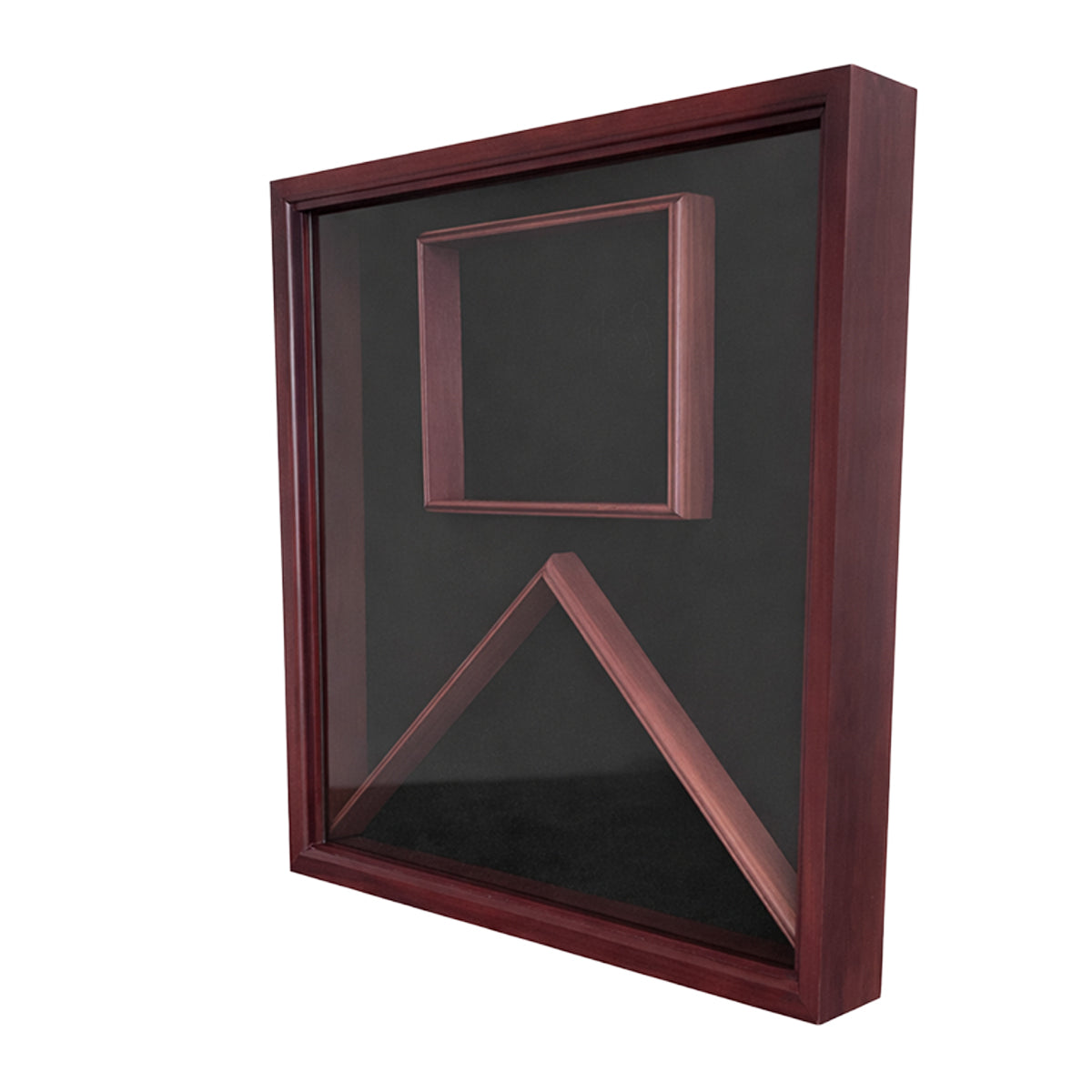 Madison Premium Flag and Certificate Display Case for 5' x 9.5' Flag - Cherry Finish