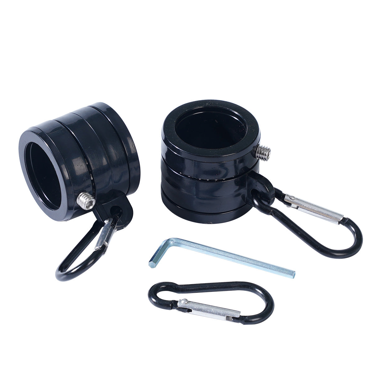 Plastic 1" Black Flag Mounting Rings with Black Clips - 1 Pair