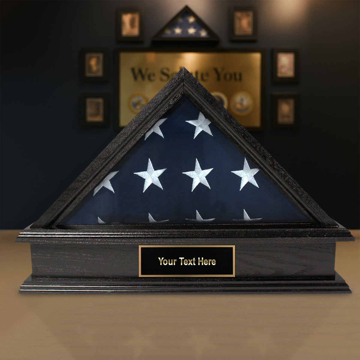 Jefferson Folded Flag Display Case & Pedestal  for 3' x 5' Flag