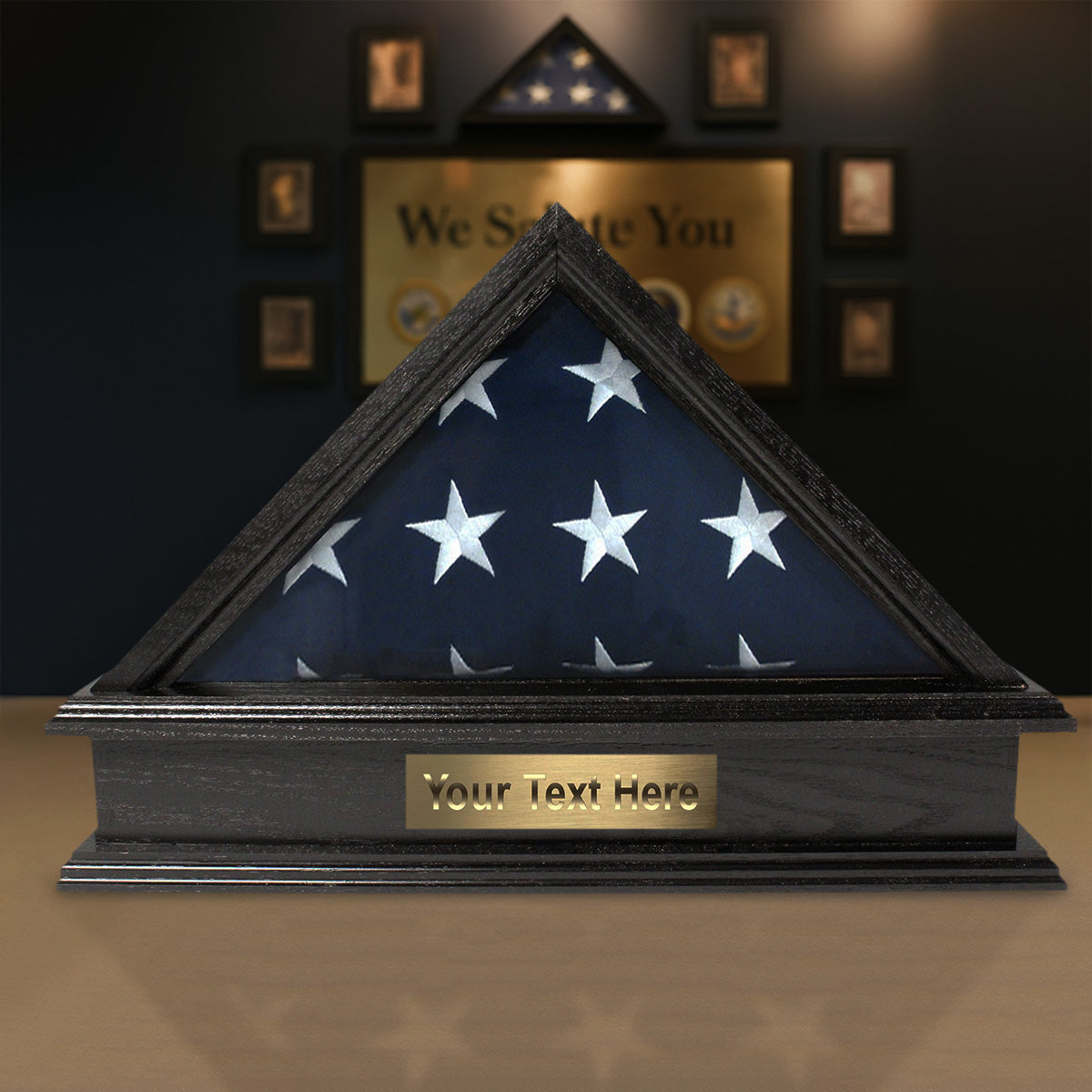 Jefferson Folded Flag Display Case & Pedestal  for 3' x 5' Flag