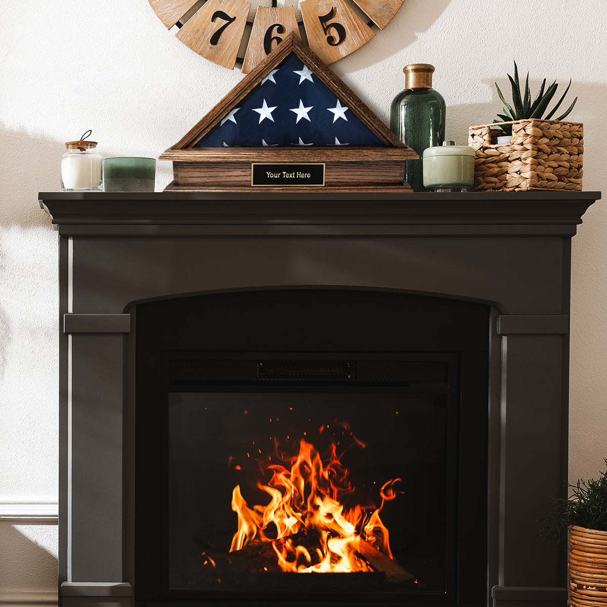 Jefferson Folded Flag Display Case & Pedestal  for 3' x 5' Flag