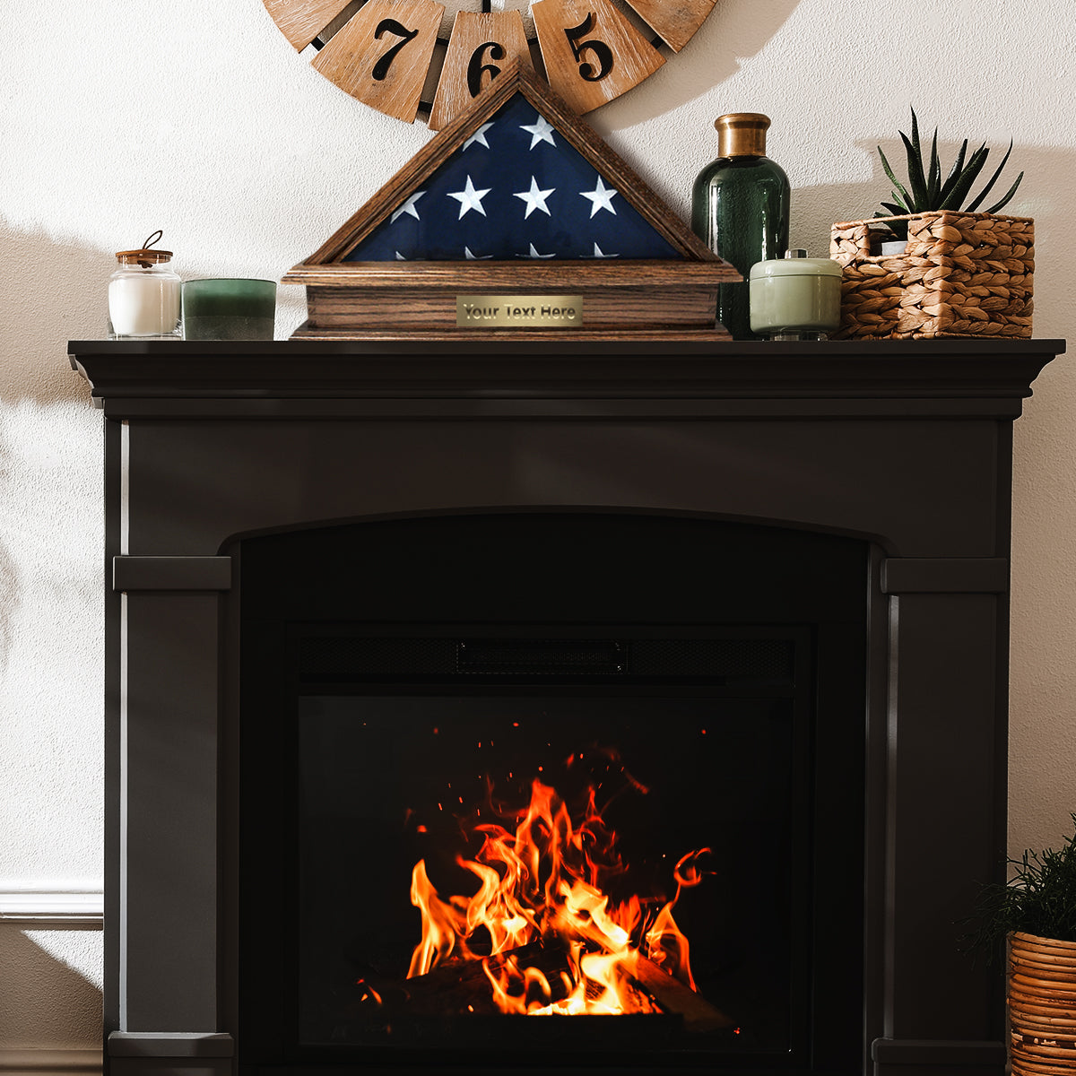 Jefferson Folded Flag Display Case & Pedestal  for 3' x 5' Flag