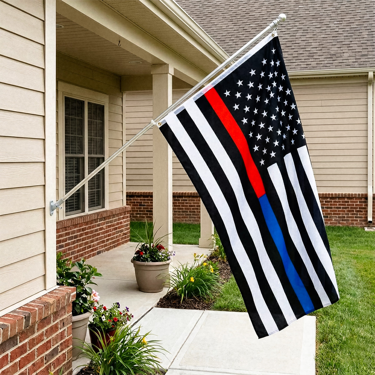 Thin Red & Blue Line American Flag 3ft x 5ft Nylon
