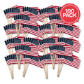 Super Tough 4"x6" Cotton US Stick Flag with No Spear Tip - 100 Pack