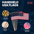 Super Tough 4"x6" Cotton US Stick Flag with Ball Tip - 100 Pack
