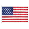 American flag with blue field and white stars on a white background
