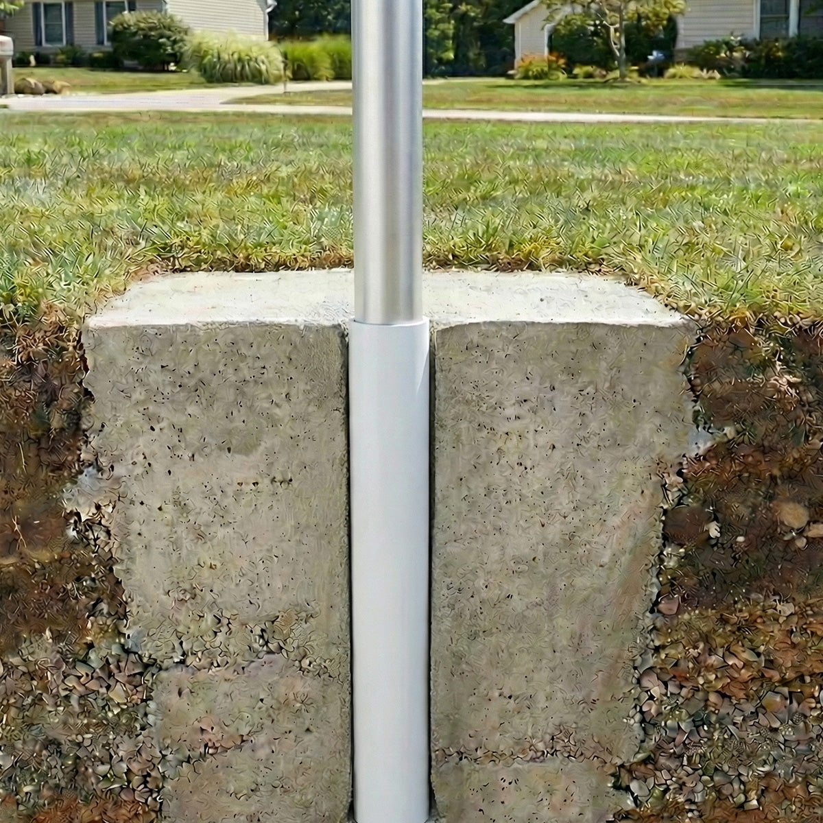 PVC Ground Sleeve - 4" Diameter - 25' High Flagpoles