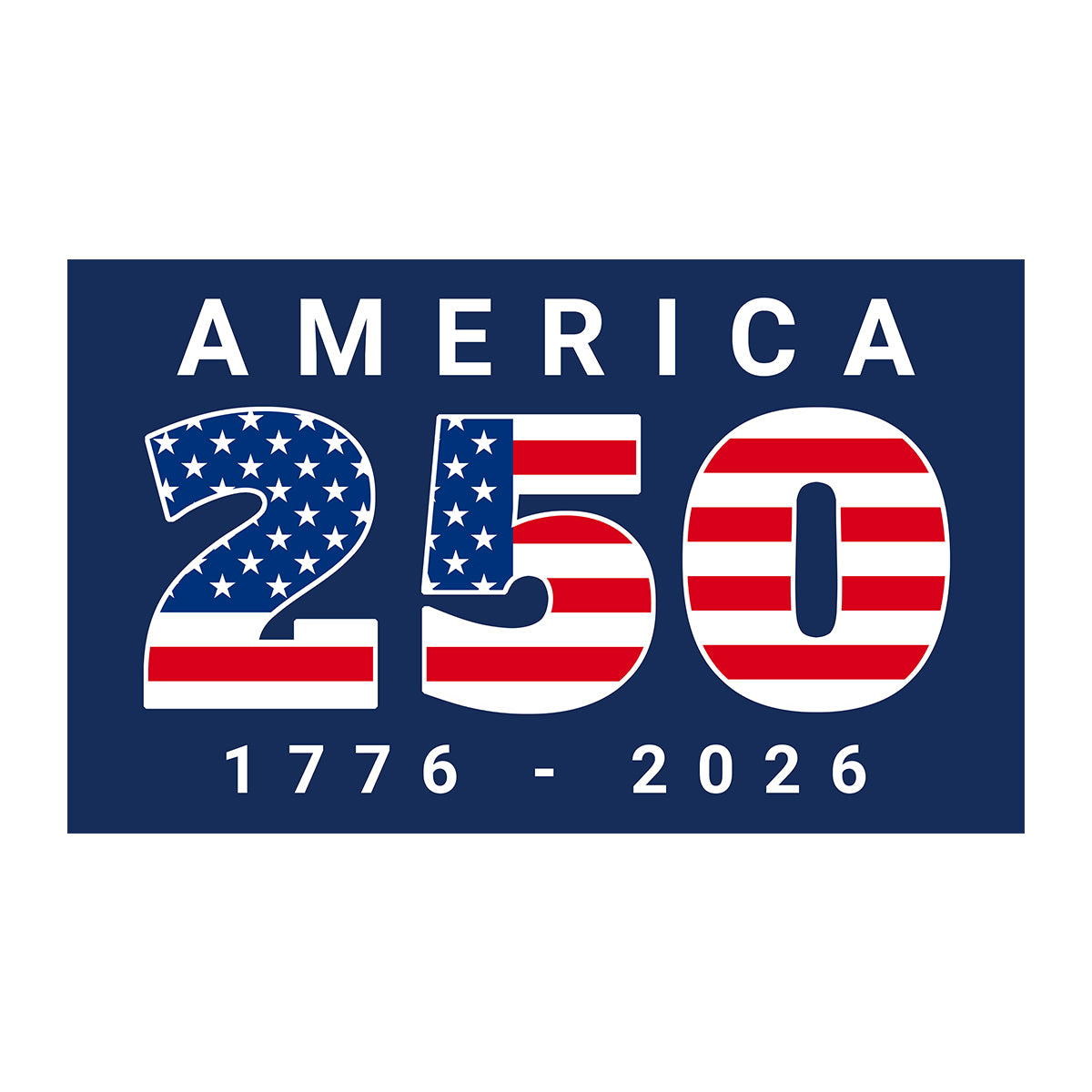 USA 250th Anniversary 3x5' Polyester Flag with Blue Background