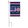 USA 250th Anniversary 12x18" Polyester Garden Flag with Blue Background