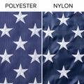 Super Tough Bundle - 3ft x 5ft Knitted Polyester American + 6ft Aluminum Two Piece Spinner Flagpole Kit