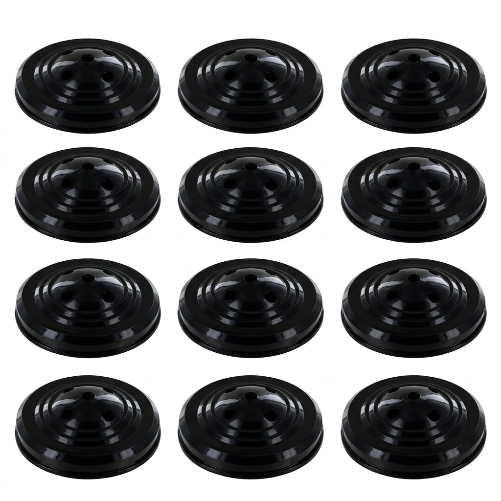 Weighted 5 Hole Flag Base for 4in x 6in Stick Flags - Black - 12 PK