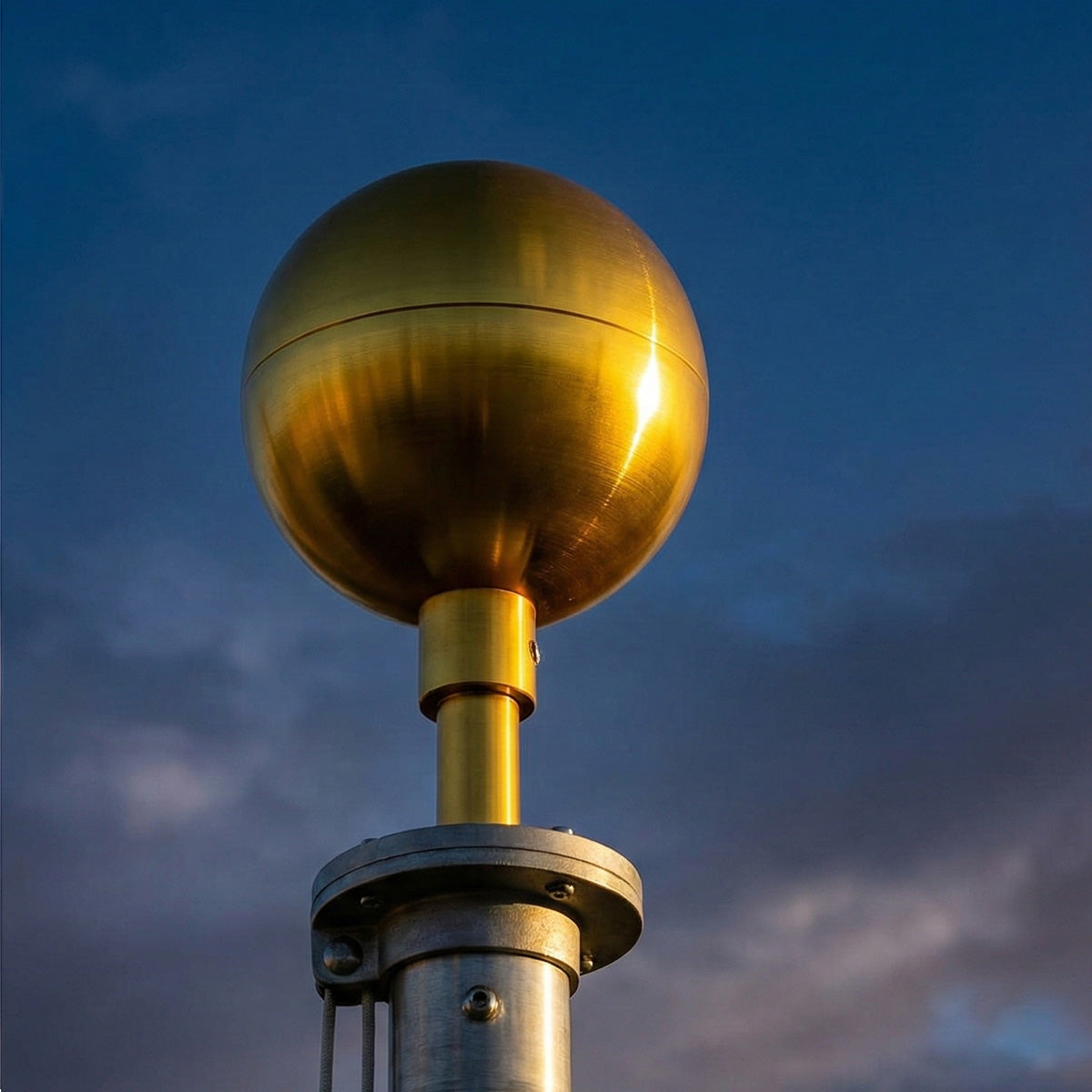 Gold Anodized Aluminum Flagpole Ball Ornament - 2in