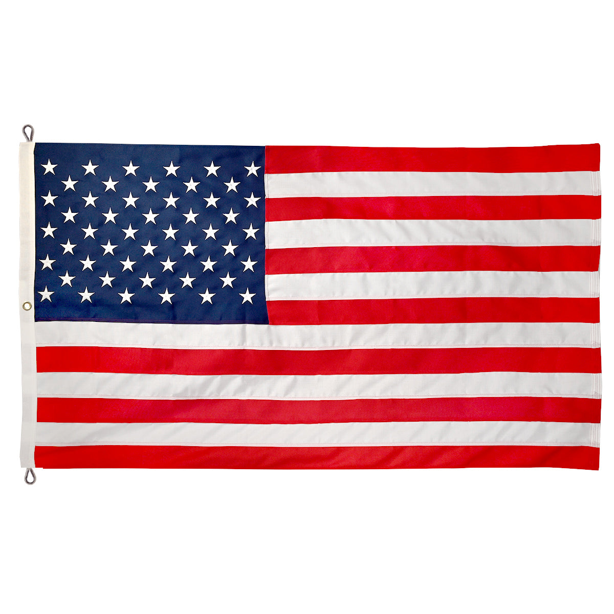 American flag with stars and stripes on a white background