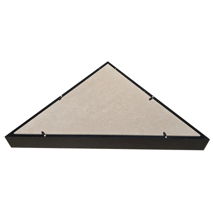 Back of a triangular flag display case