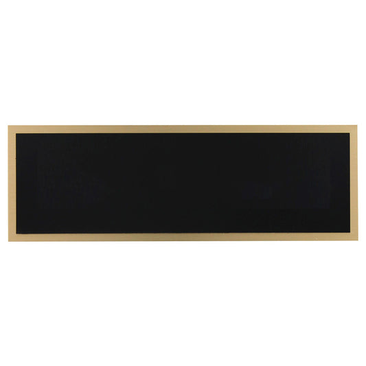 Blank Front Plate - Small Black on Brass Engraving Plate