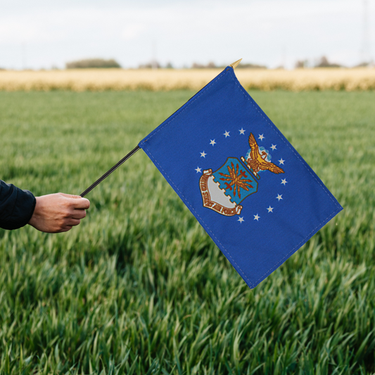 US Air Force 8 x 12 inch Nylon Stick Flag Mounted on 18" Staff - Minimum of 12