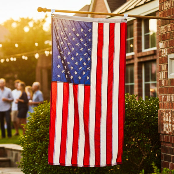 Plastic 1" White Flag Mounting Rings with White Clips - 1 Pair