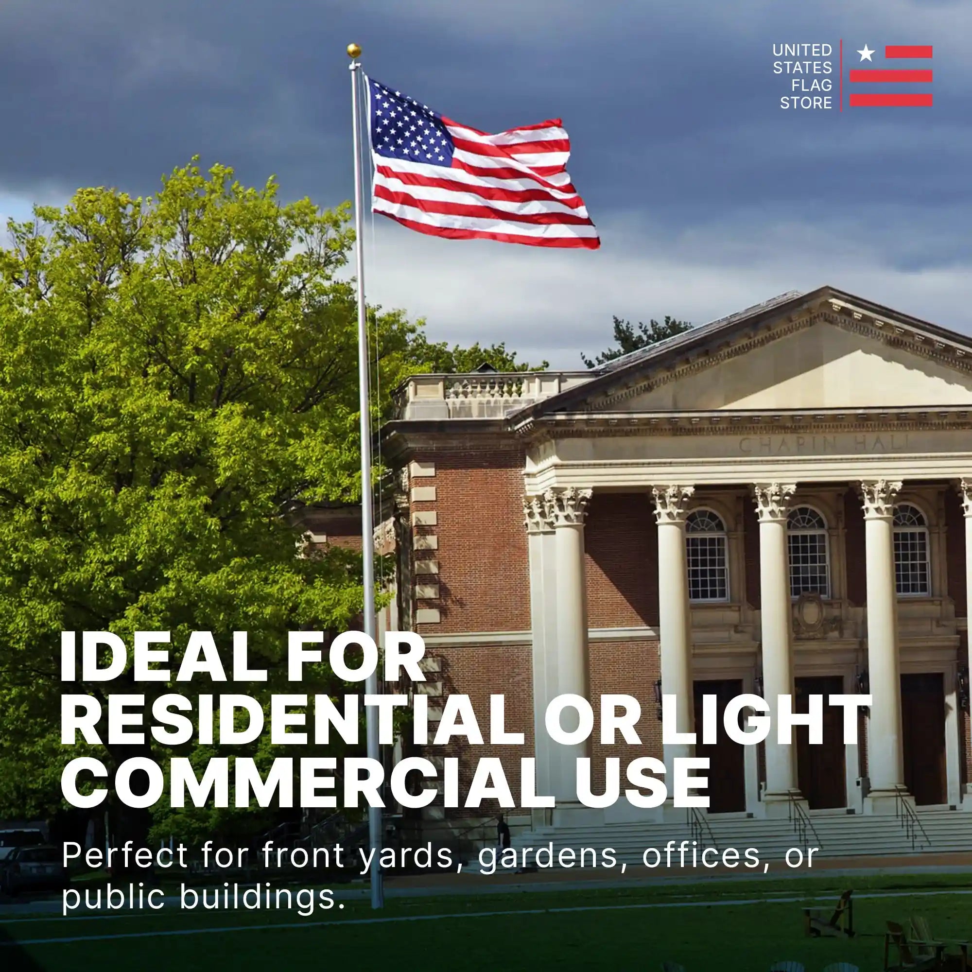 Super Tough 25ft 4 Sections 0.125 Wall Thickness Heavy Duty Residential Flagpole - Clear