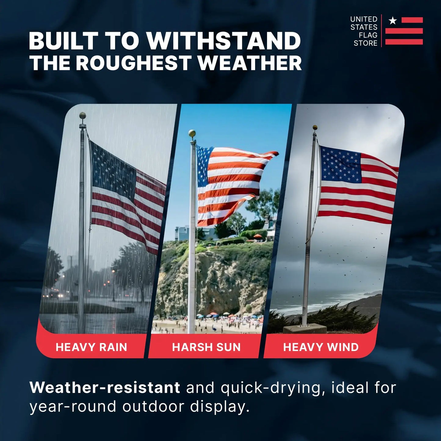 Super Tough 5ft x 8ft Super Knitted Polyester American Flag