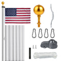Super Tough Bundle - 25ft Heavy Duty Silver Anodized Aluminum Flagpole And 4x6ft Knitted Polyester American Flag