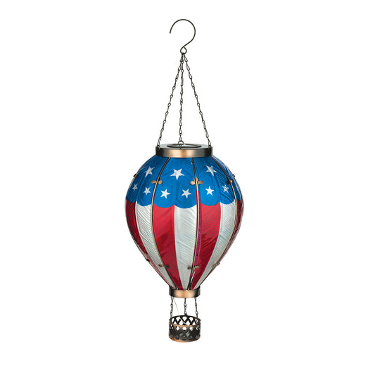 Patriotic Hot Air Balloon Solar Lantern for Outdoor Garden - Extra Large