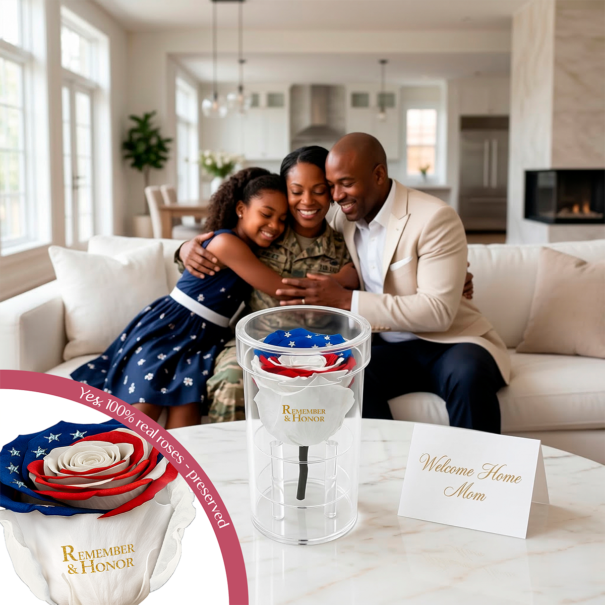 Americana Remember & Honor Forever Rose – 100% Real