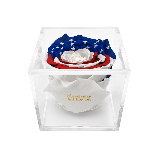 Americana Remember & Honor Forever Stemless Rose – 100% Real