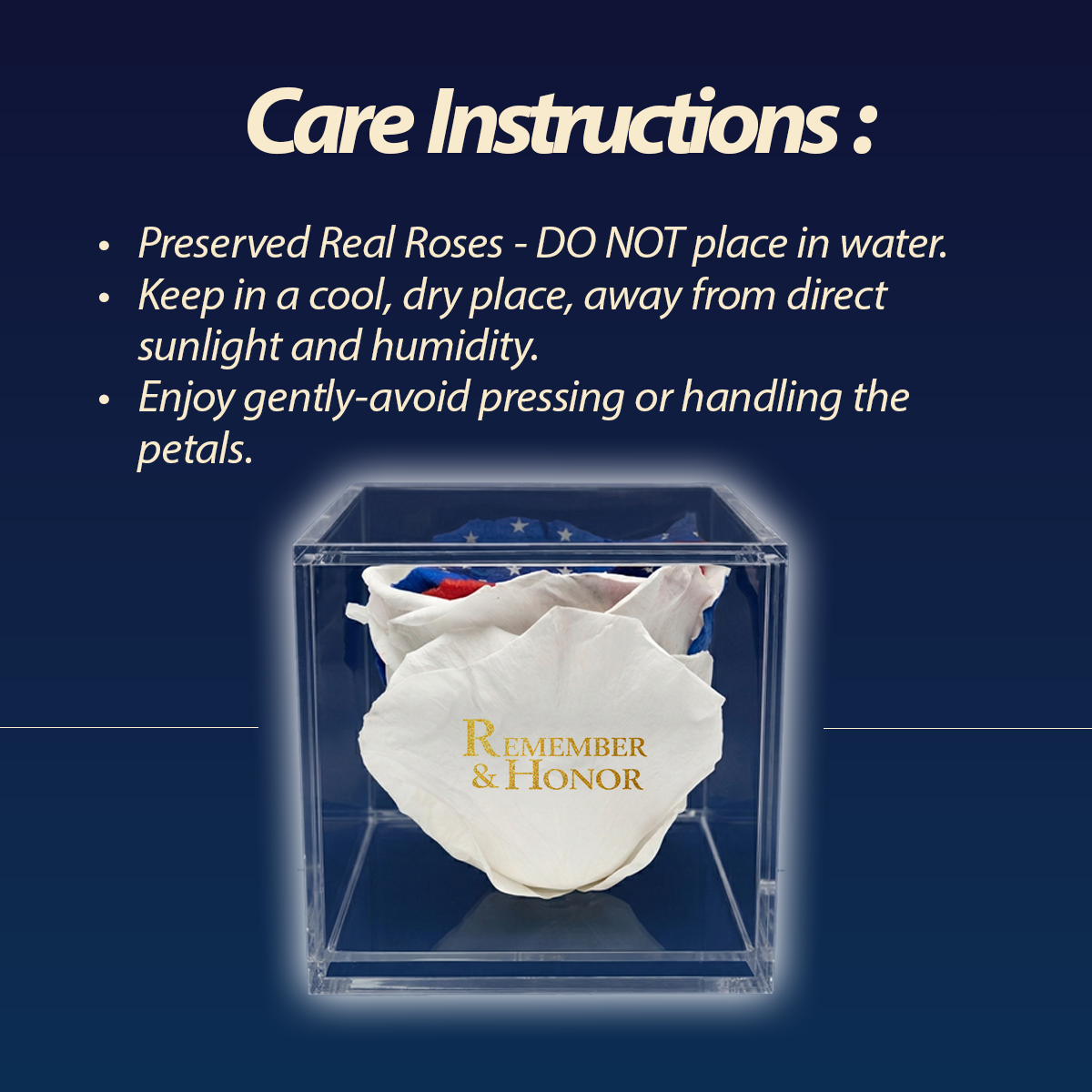Americana Remember & Honor Forever Stemless Rose – 100% Real