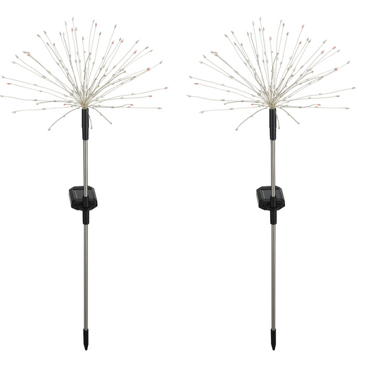 Patriotic Fireworks Solar Garden Stakes, Set of 2 - Outdoor Garden