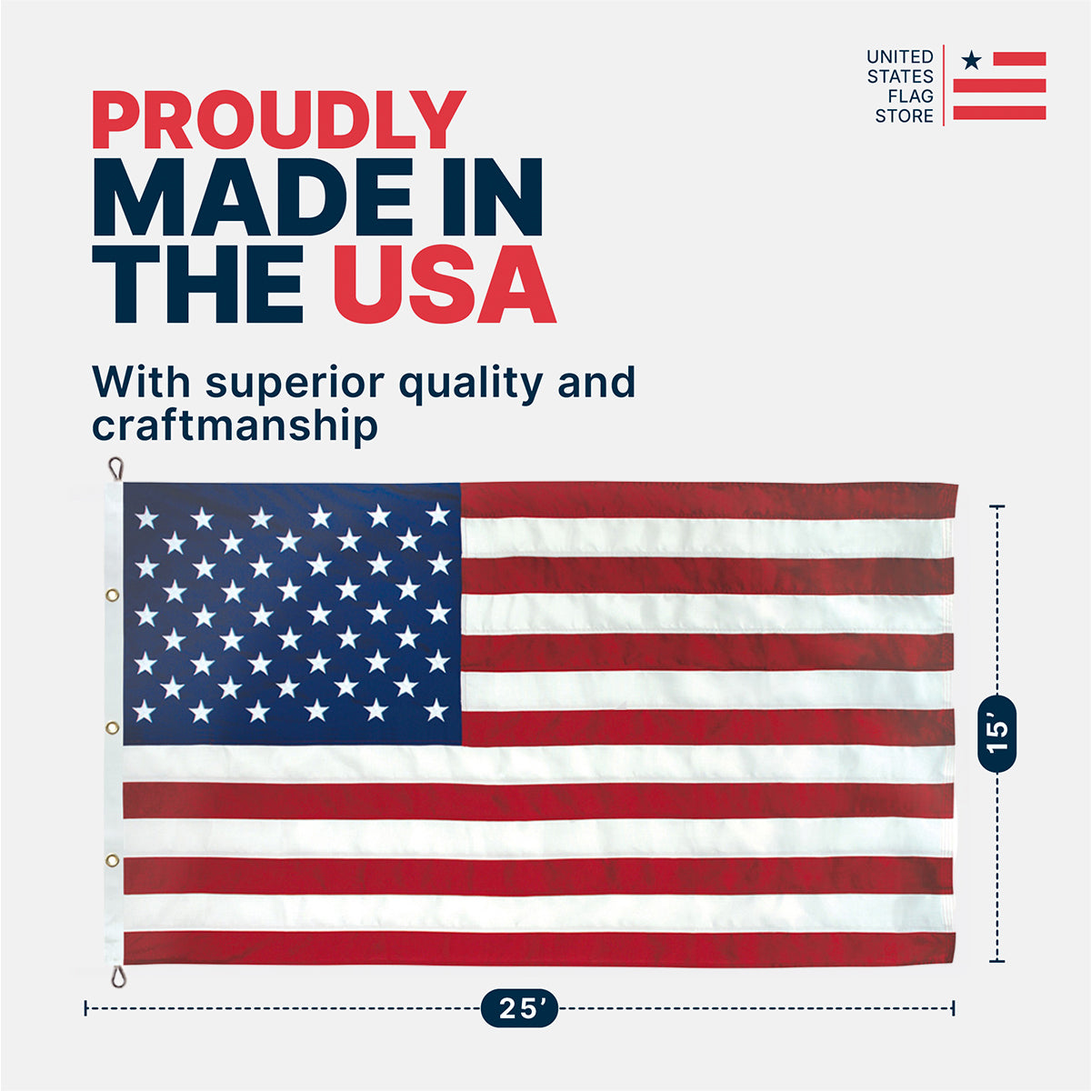 Super Tough 15ft x 25ft Spun Polyester American Flag