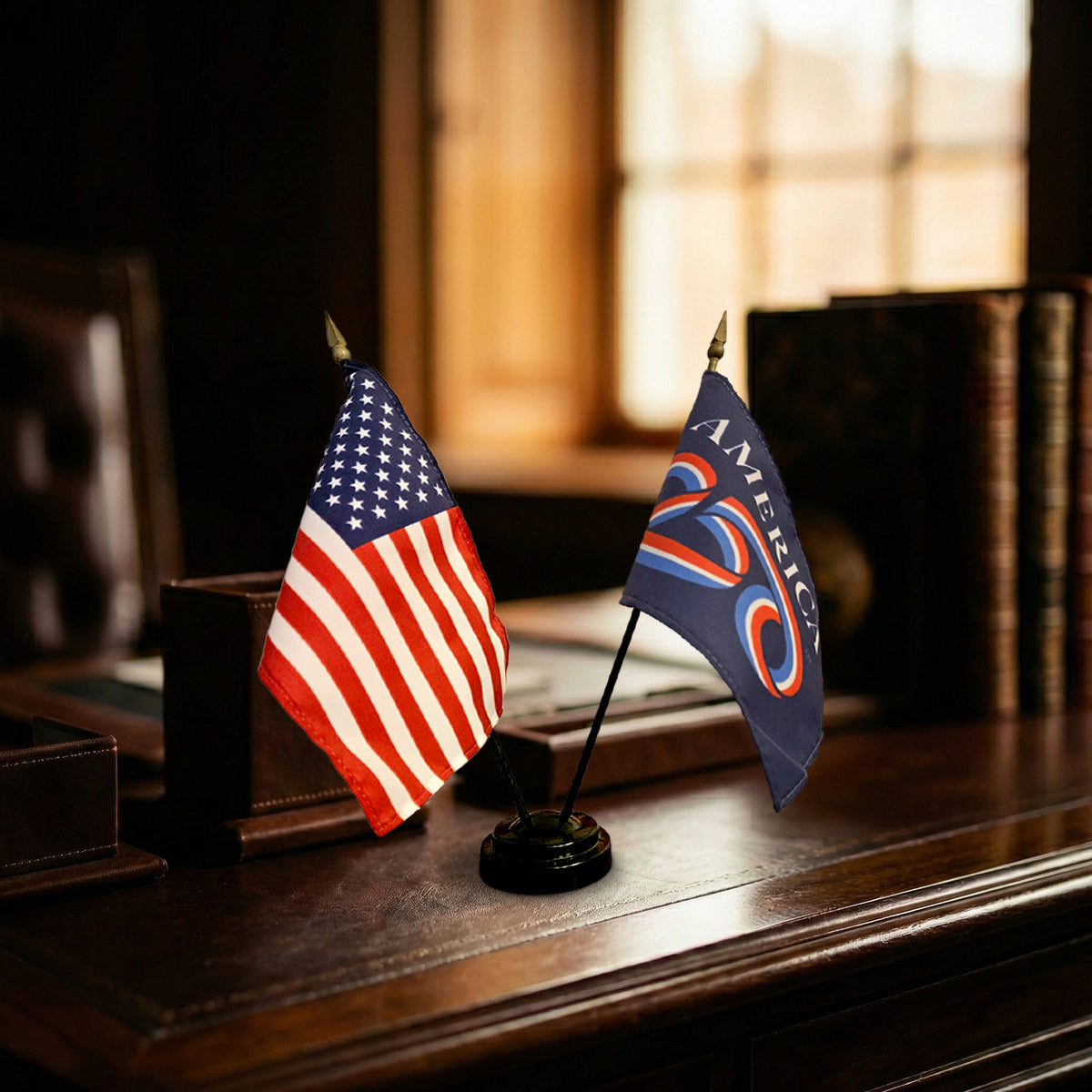 USA 250th Anniversary 4" x 6" Nylon Stick Flag Set