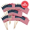 Super Tough 4"x6" Cotton US Stick Flag with Spear Tip - 25 Pack