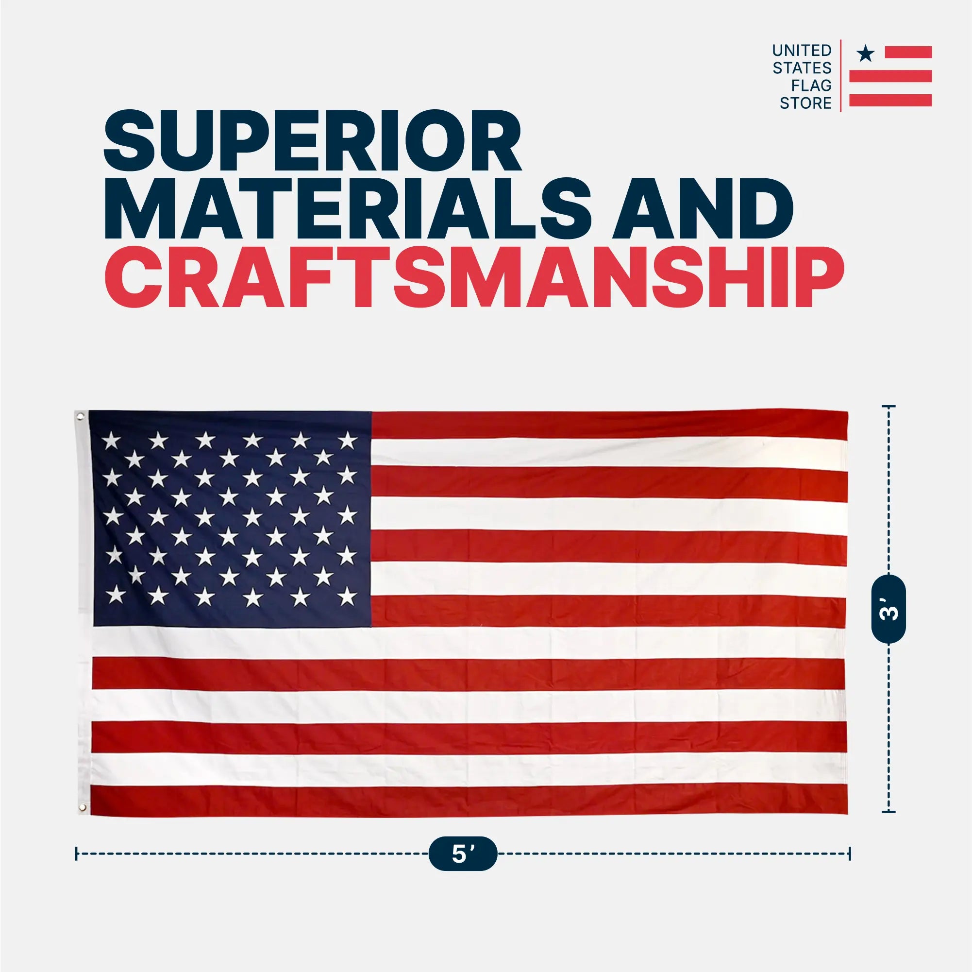 American 3ft x 5ft Flag Super Knit Polyester with Grommets