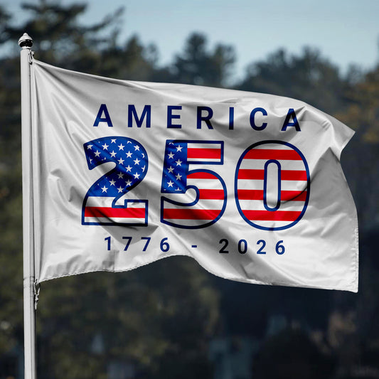 USA 250th Anniversary 3x5' Polyester Flag with White Background