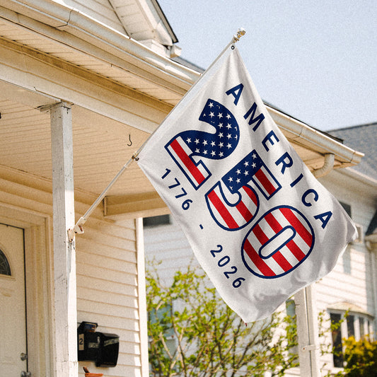 USA 250th Anniversary 3x5' Polyester Flag with White Background
