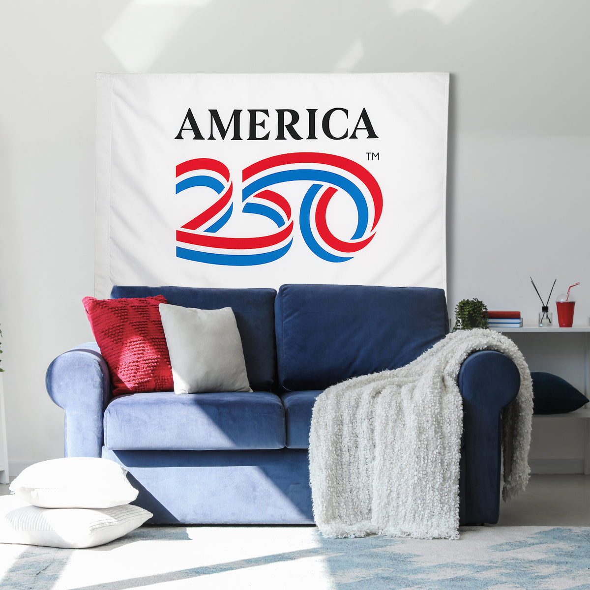 USA 250th Anniversary 3ft x 5ft Colonial Nyl-Glo Indoor Flag (White Background)