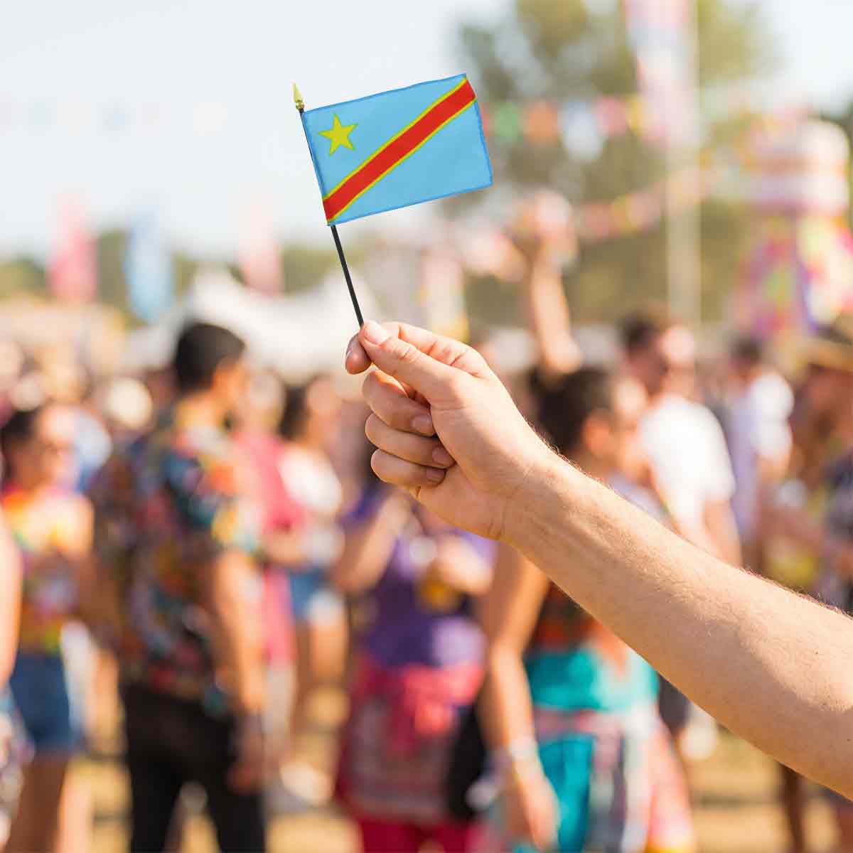 Democratic Republic of the Congo small stick flag