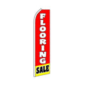 Red feather flag with 'Flooring Sale' text on a white background