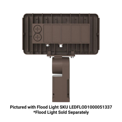 Brown flood light housing without a flood light on a white background