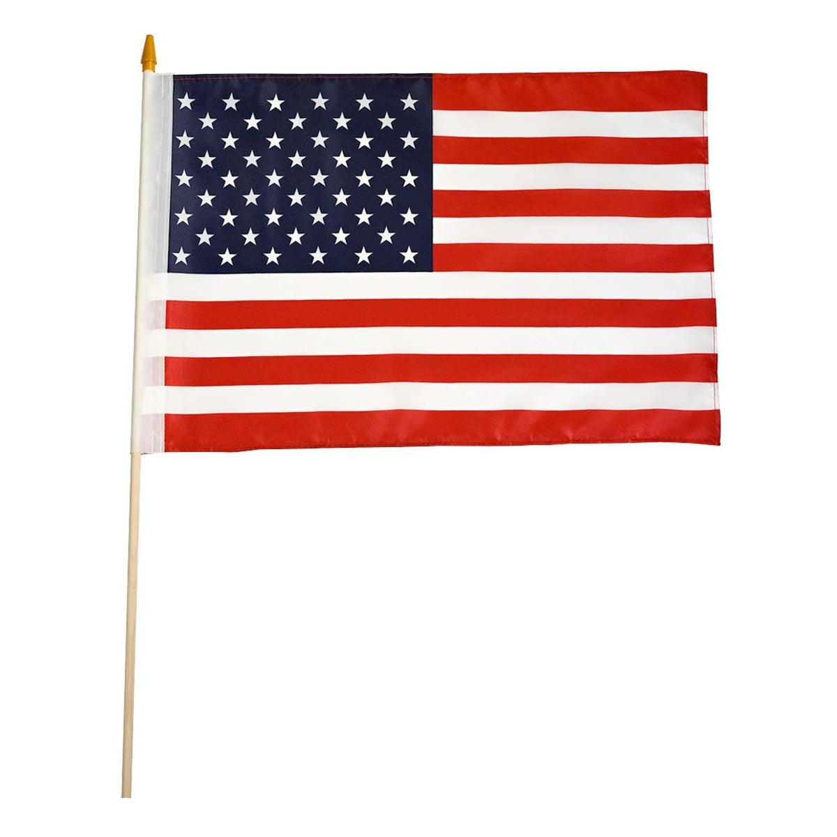 Box of 36 12x18 US Stick School Classroom Flags Made In Box of 36 12x18 US Stick School Classroom Flags Made In