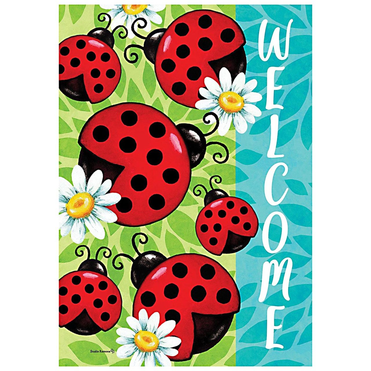 Welcome Ladybugs Banner Flag