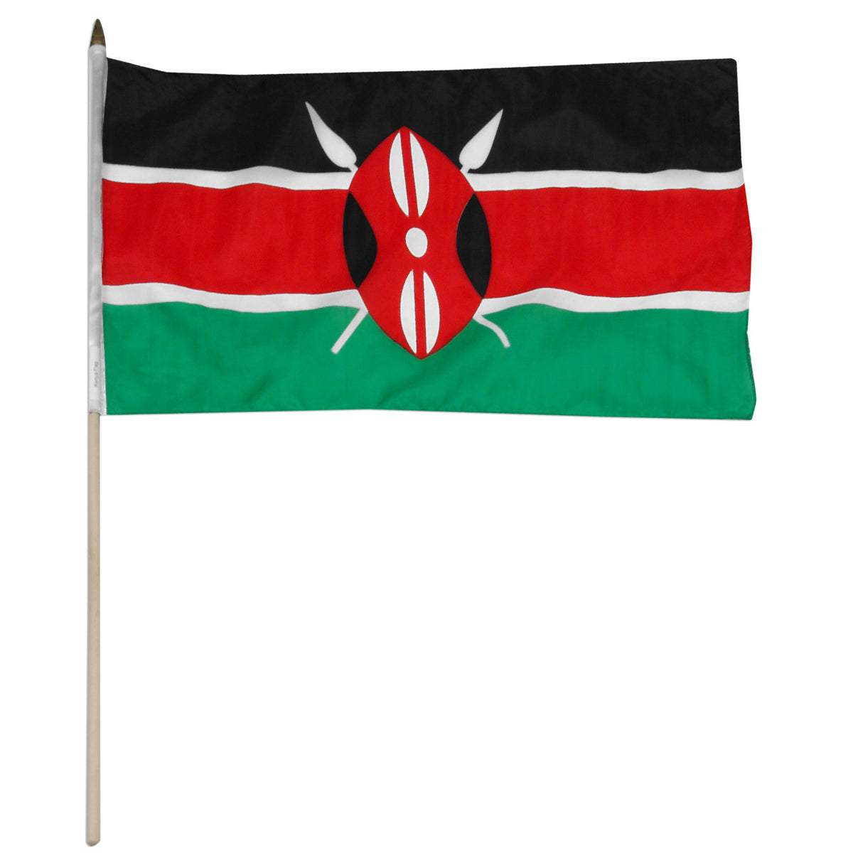 Kenyan flag on a white background