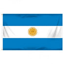 Flag of Argentina with a blue and white horizontal stripe and a yellow sun