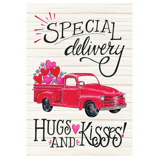 Valentine's Day Garden Flag - Special Delivery - 12in x 18in