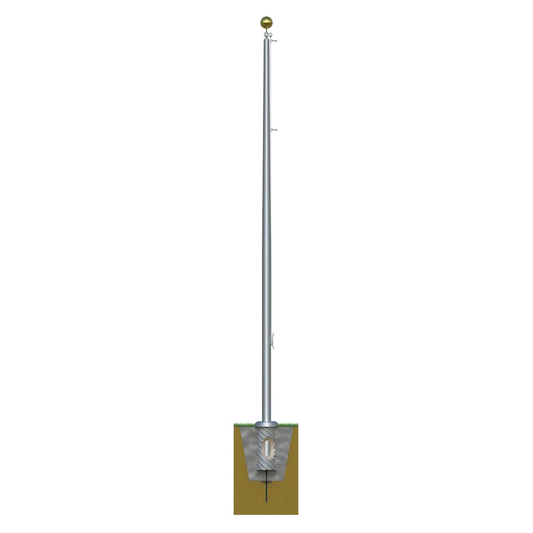 Illustration of a flagpole with inground sleeve